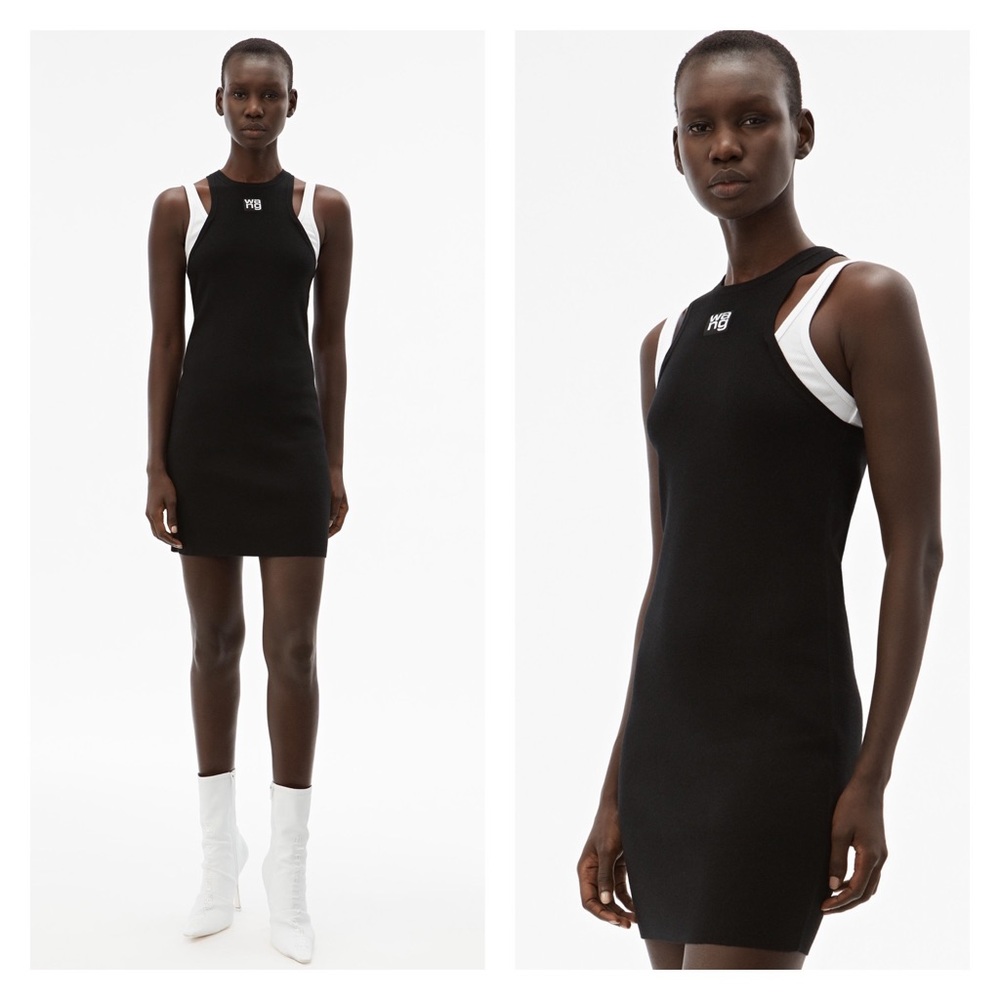 Alexander Wang Black Mini Dress with White Trim